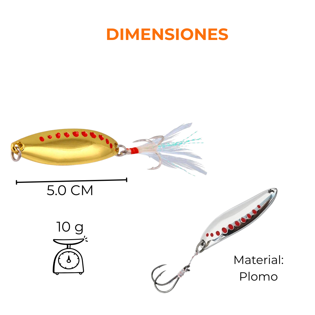 Señuelo Cuchara Efecto Láser - 10g/20g/25g - Pesca Trucha Salmón Lobina