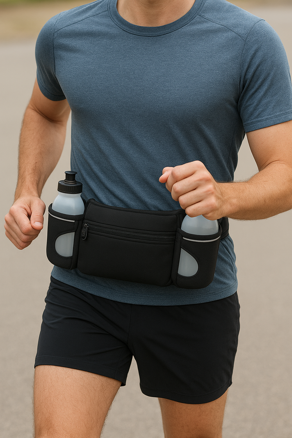 Cinturón de Hidratación con 2 Botellas 300ml - Running, Ciclismo, Trekking