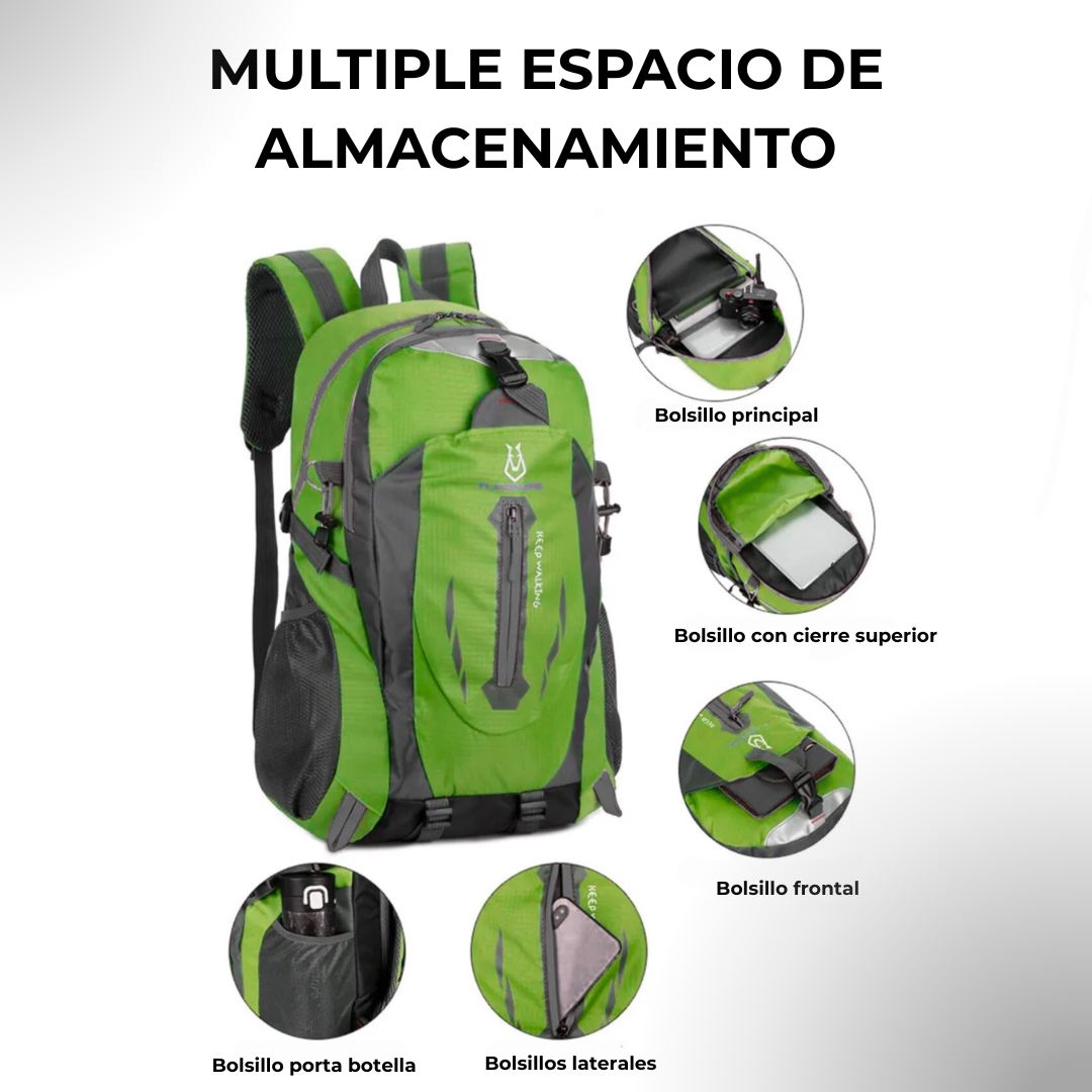 Mochila Outdoor Mujer 30l Impermeable Senderismo Camping Fucsia Liso