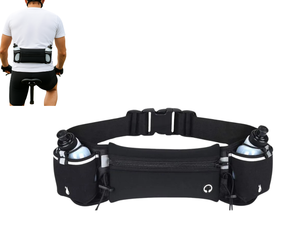 Cinturón de Hidratación con 2 Botellas 300ml - Running, Ciclismo, Trekking