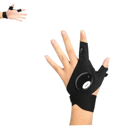 Guante con Linterna LED Integrada - Manos Libres - Ideal Pesca Mecánica Camping