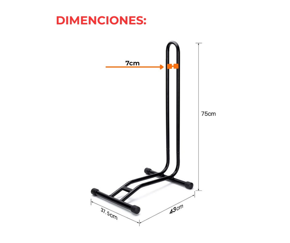 Soporte Bicicleta Piso Vertical Plegable Bicicletero Hogar Negro