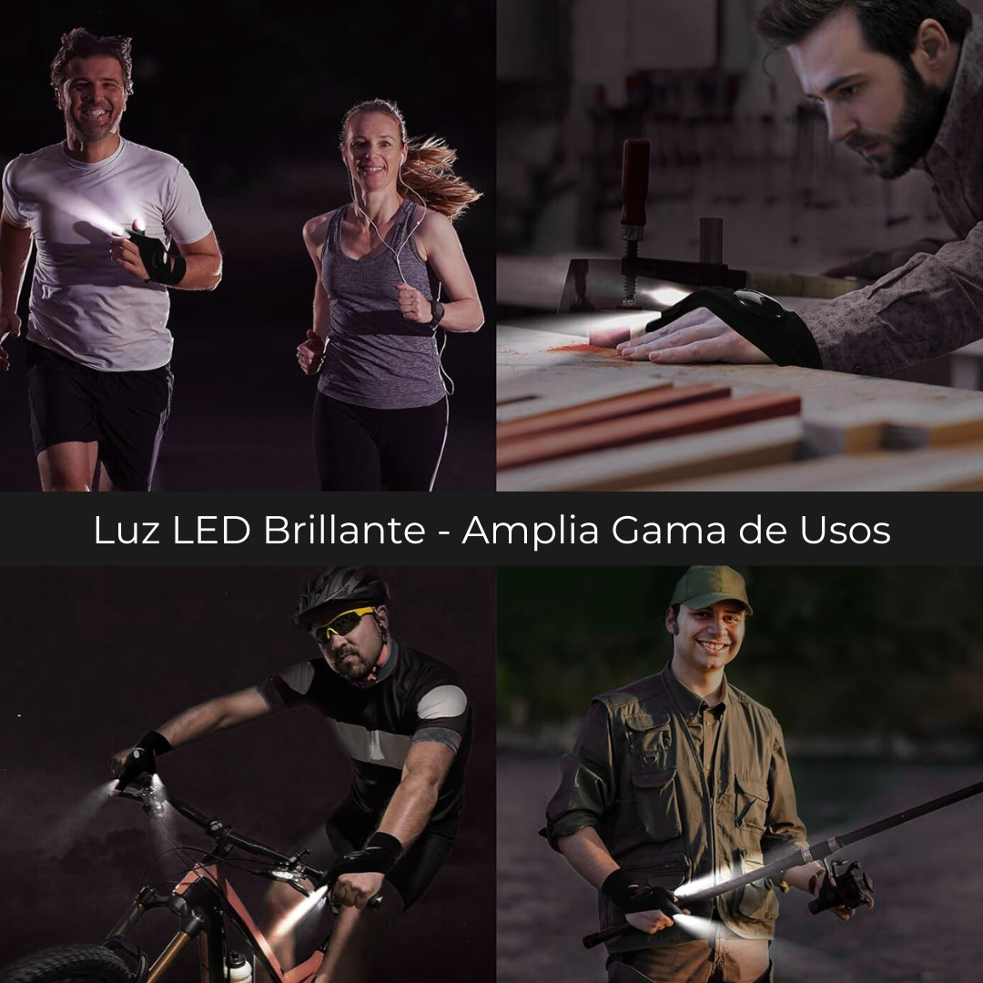 Guante con Linterna LED Integrada - Manos Libres - Ideal Pesca Mecánica Camping