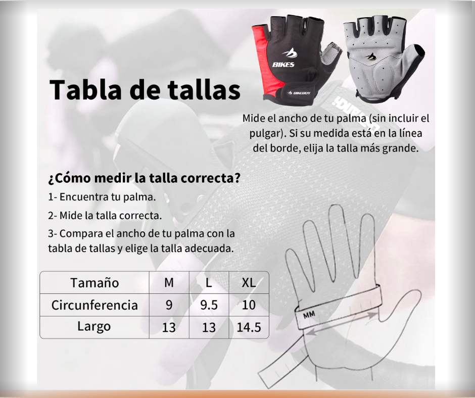 Guantes Ciclismo Gel Cortos Mtb Ruta Spinning Fitness Bike Rojo M Agregar a favoritos $ 11.490