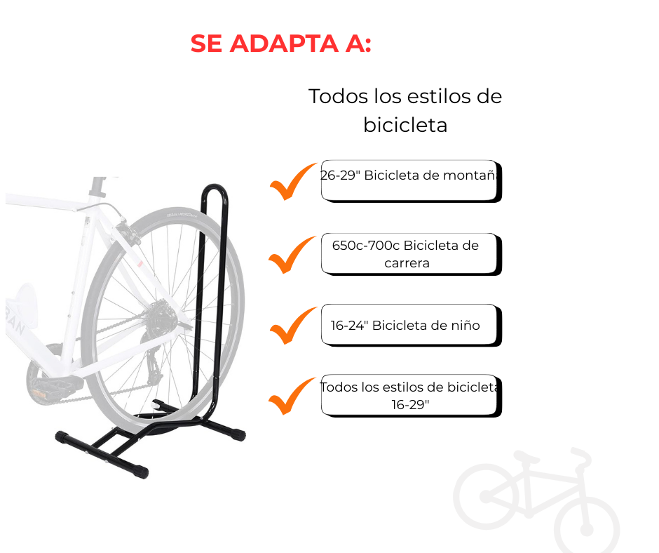 Soporte Bicicleta Piso Vertical Plegable Bicicletero Hogar Negro