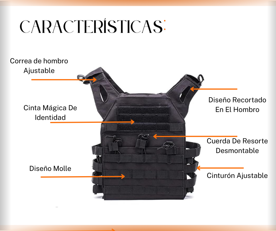 Chaleco Táctico Militar Porta Placas Molle Airsoft Paintball