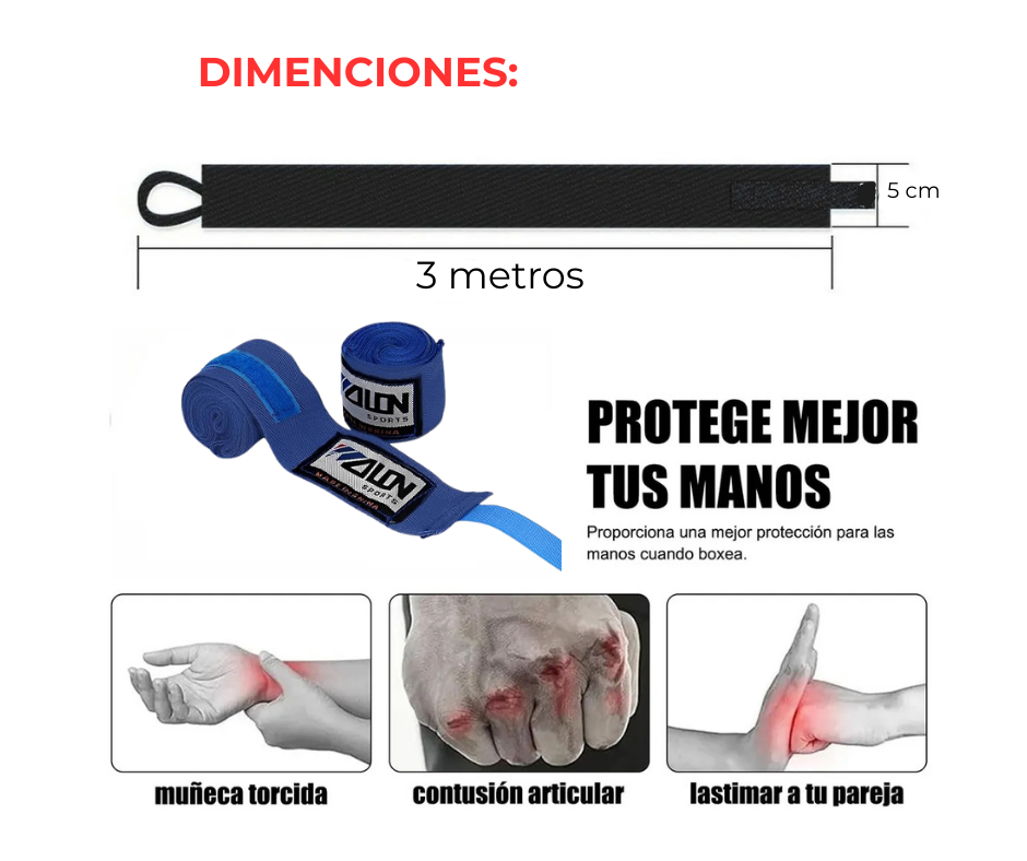 Vendas Boxeo Elásticas Vendaje Kickboxing Accesorios Mma Box