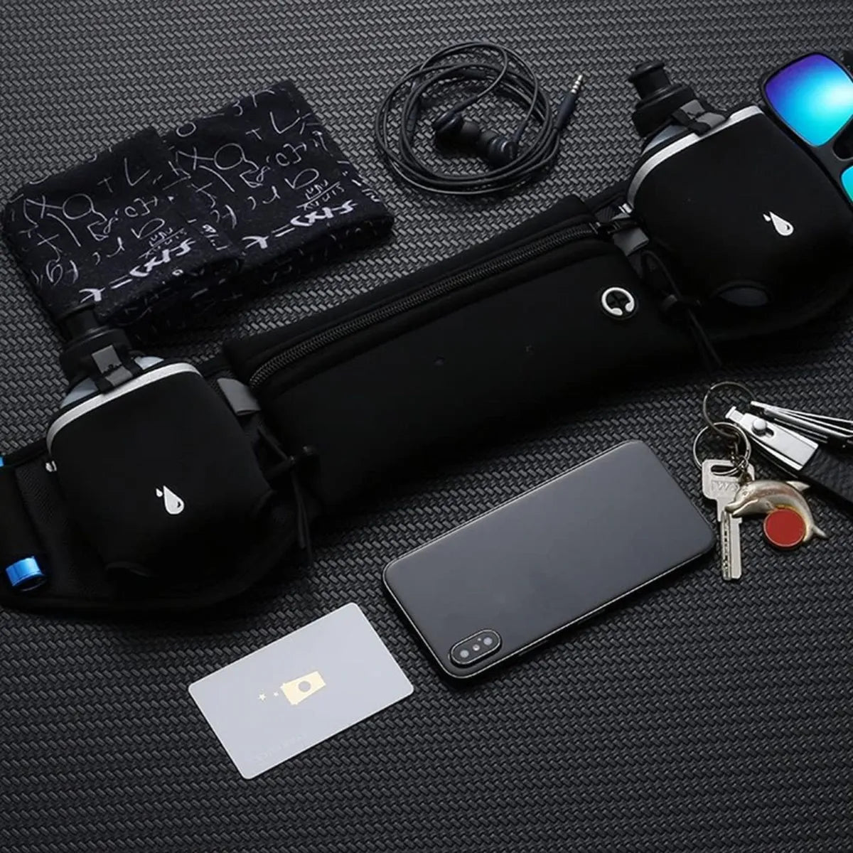 Cinturón de Hidratación con 2 Botellas 300ml - Running, Ciclismo, Trekking