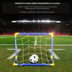 Set Mini Arco Futbol Niños Pelota Conos Incluidos Pleglable Azul