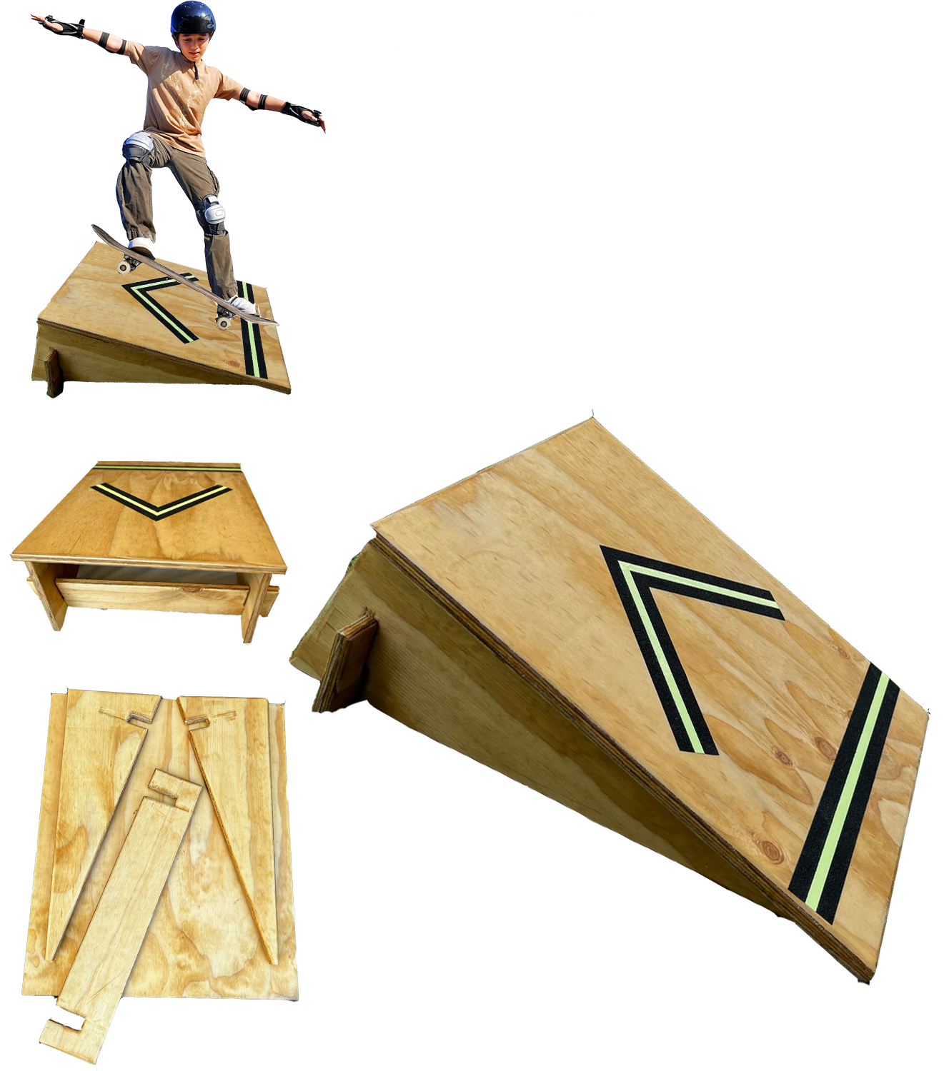 Rampa Skate Plegable Madera Bicicleta Scooter Bmx Mini Rider